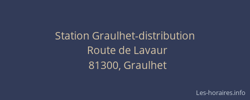 Station Graulhet-distribution