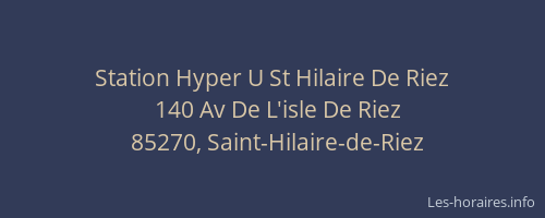 Station Hyper U St Hilaire De Riez