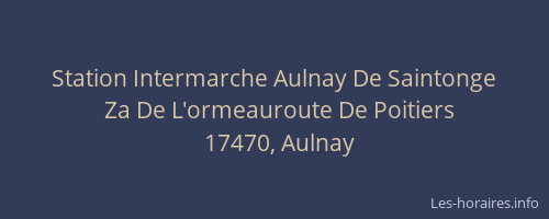 Station Intermarche Aulnay De Saintonge