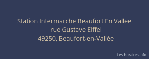 Station Intermarche Beaufort En Vallee