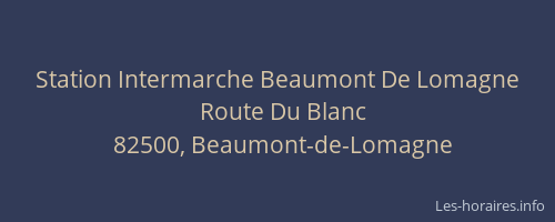 Station Intermarche Beaumont De Lomagne