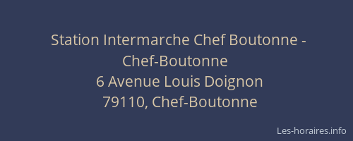 Station Intermarche Chef Boutonne - Chef-Boutonne