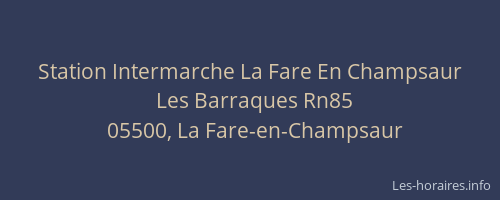 Station Intermarche La Fare En Champsaur