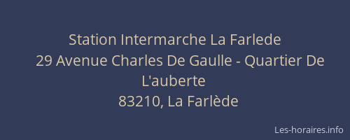 Station Intermarche La Farlede