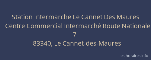Station Intermarche Le Cannet Des Maures