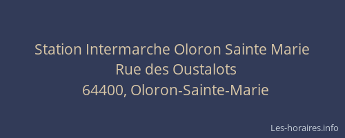 Station Intermarche Oloron Sainte Marie