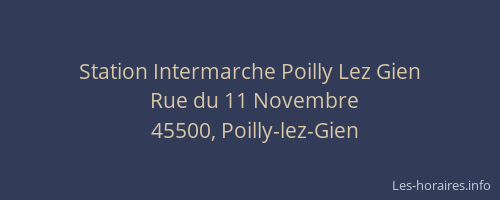 Station Intermarche Poilly Lez Gien