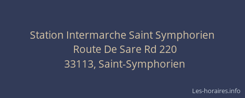 Station Intermarche Saint Symphorien