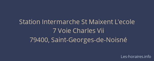 Station Intermarche St Maixent L'ecole