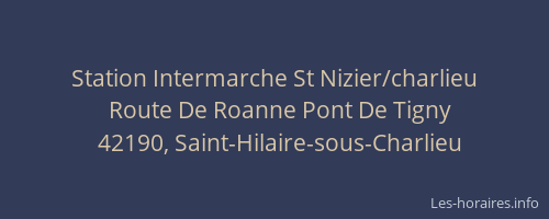 Station Intermarche St Nizier/charlieu