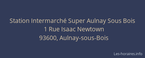 Station Intermarché Super Aulnay Sous Bois