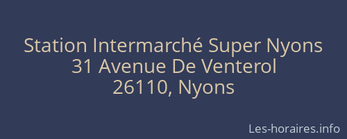 Station Intermarché Super Nyons