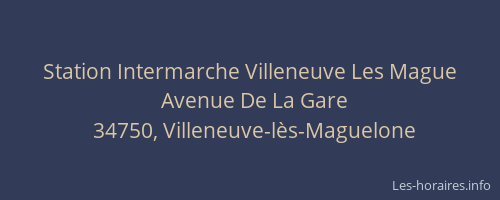 Station Intermarche Villeneuve Les Mague