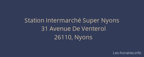 Station Intermarch&eacute; Super Nyons