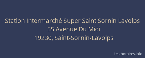 Station Intermarché Super Saint Sornin Lavolps