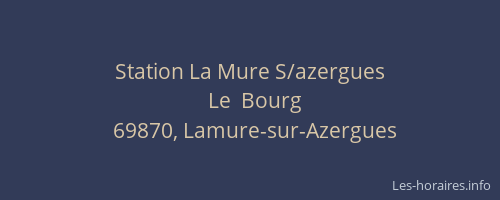 Station La Mure S/azergues