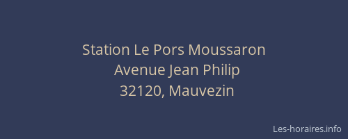 Station Le Pors Moussaron