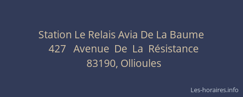 Station Le Relais Avia De La Baume