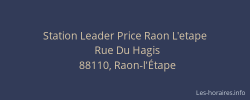 Station Leader Price Raon L'etape