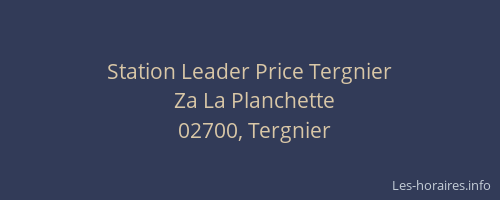 Station Leader Price Tergnier
