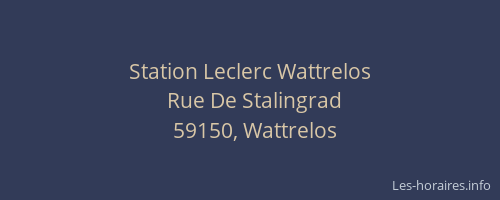 Station Leclerc Wattrelos