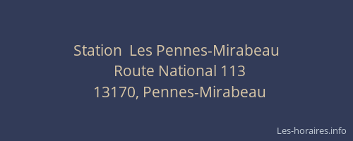 Station  Les Pennes-Mirabeau