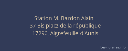 Station M. Bardon Alain