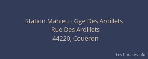 Station Mahieu - Gge Des Ardillets