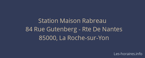 Station Maison Rabreau
