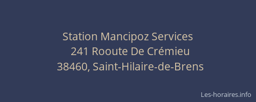 Station Mancipoz Services