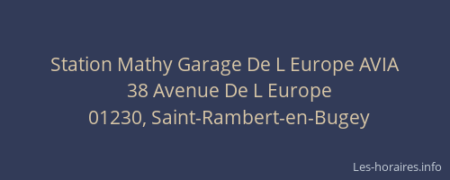 Station Mathy Garage De L Europe AVIA