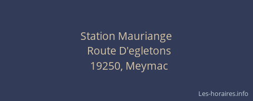 Station Mauriange