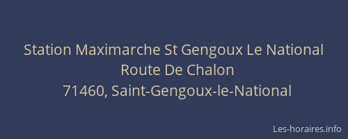 Station Maximarche St Gengoux Le National