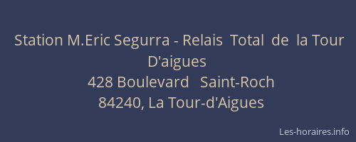 Station M.Eric Segurra - Relais  Total  de  la Tour D'aigues