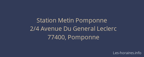 Station Metin Pomponne