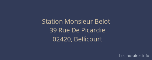 Station Monsieur Belot
