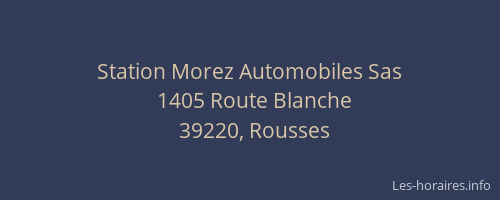 Station Morez Automobiles Sas
