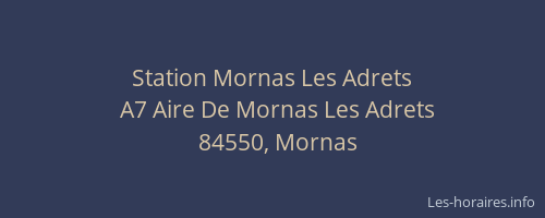 Station Mornas Les Adrets