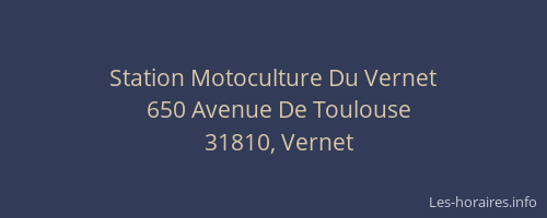 Station Motoculture Du Vernet