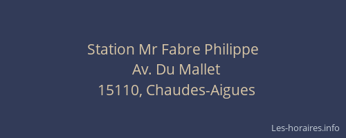Station Mr Fabre Philippe