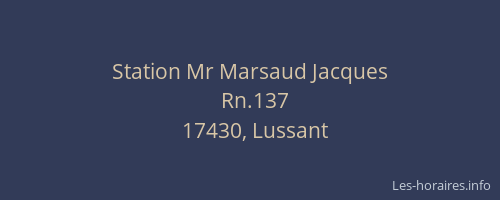 Station Mr Marsaud Jacques