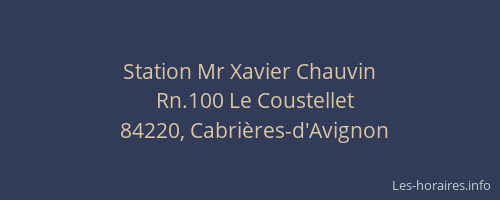 Station Mr Xavier Chauvin