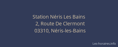 Station Néris Les Bains