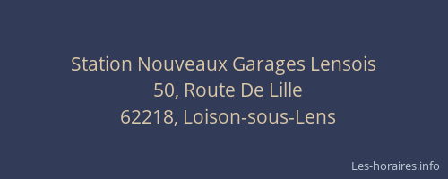Station Nouveaux Garages Lensois