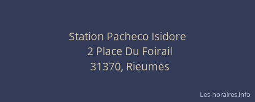 Station Pacheco Isidore