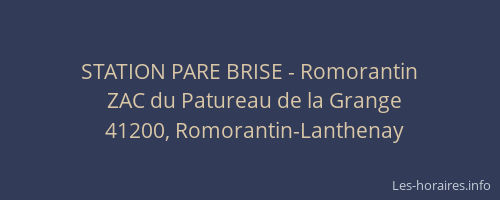 STATION PARE BRISE - Romorantin