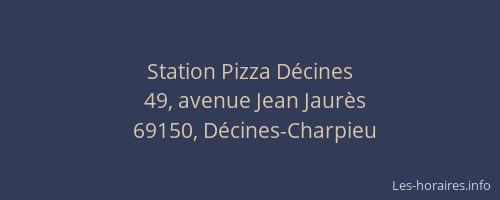 Station Pizza Décines