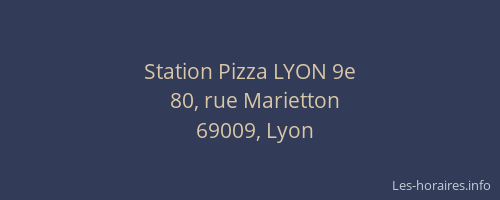 Station Pizza LYON 9e