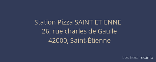 Station Pizza SAINT ETIENNE