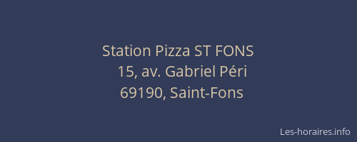 Station Pizza ST FONS